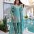 Sea green color fendy crush fabric classy sequins embroidered partywear readymade suit with dupatta
