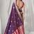 Magenta soft silk saree with elegant fancy pom-pom pallu