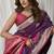 Magenta soft silk saree with elegant fancy pom-pom pallu