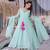 Sea green color beautiful readymade dress on georgette fabric for graceful girlie looks