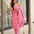 Pink color beautiful readymade dress on chanderi fabric for graceful girlie looks
