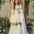 Cream color beautiful readymade dress on chinon  fabric for graceful girlie looks
