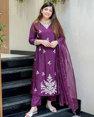 Wine color beautiful readymade dress on muslin for graceful looks 1