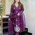Wine color beautiful readymade dress on muslin fabric for graceful girlie looks