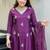Wine color beautiful readymade dress on muslin fabric for graceful girlie looks