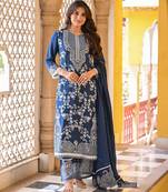 Teal color beautiful readymade dress on muslin fabric for graceful girlie looks