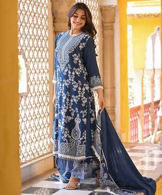 Teal color beautiful readymade dress on muslin for graceful looks 4