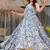 Blue color cambric cotton fabric designer partywear gown for trendy girlie looks