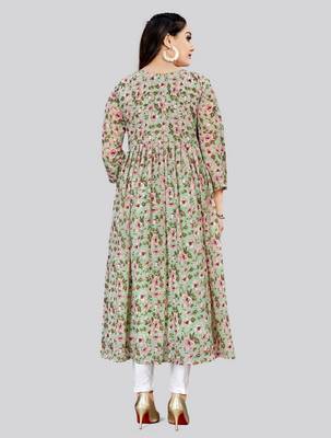 Pista color georgette readymade kurti for festive looks 2