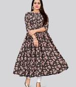 Black color georgette fabric readymade kurti for ethnic festive looks