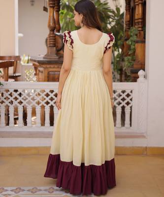 Off white color beautiful girlie readymade gown for graceful girlie looks 2