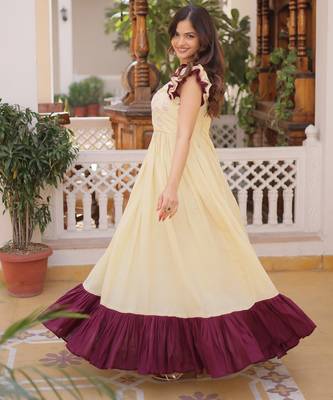 Off white color beautiful girlie readymade gown for graceful girlie looks 4