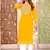Yellow color smart rayon fabric kurta with bottom for formal office looks
