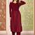 Maroon color beautiful solid printed georgette fabric festive long kurta for girls