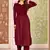 Maroon color beautiful solid printed georgette fabric festive long kurta for girls