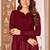 Maroon color beautiful solid printed georgette fabric festive long kurta for girls