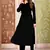 Black color beautiful solid printed georgette fabric festive long kurta for girls