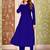 Royal blue color beautiful solid printed georgette fabric festive long kurta for girls