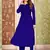 Royal blue color beautiful solid printed georgette fabric festive long kurta for girls