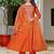 Orange color beautiful partywear kurta set with dupatta for stylish looks