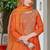 Orange color beautiful partywear kurta set with dupatta for stylish looks