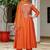 Orange color beautiful partywear kurta set with dupatta for stylish looks