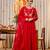 Red color beautiful partywear kurta set with dupatta for stylish looks
