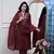 Maroon color beautiful partywear kurta set with dupatta for stylish looks