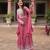 Pink color faux georgette fabric beautiful ceremonial suit with dupatta