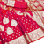 rani pink zari woven banarasi silk blend saree with rich zari