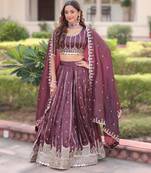 Stitched Gold Crush Lehenga with Zari & Sequins Work