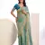 aqua  color stylish heavy partywear saree for rich girlie looks