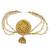 Gold plated kemp stone bun pin head jewellery