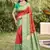 mustrd pochampalli silk blend fabric woven designer ethnic partywear saree