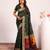 Green extraordinary banarasi silk saree with resham peacock pallu