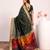 Green extraordinary banarasi silk saree with resham peacock pallu