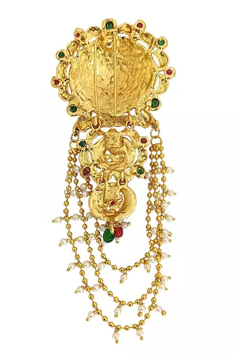 Gold plated traditional layered bun pin head jewellery