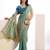 aqua  color stylish heavy partywear saree for rich girlie looks