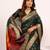 Green extraordinary banarasi silk saree with resham peacock pallu