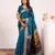 Sky blue extraordinary banarasi silk saree with resham peacock pallu