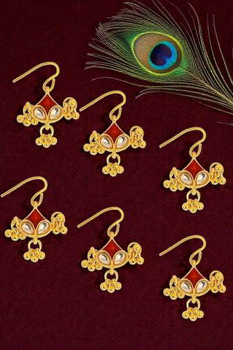 Set of 6 gold plated kundan juda pins head jewellery