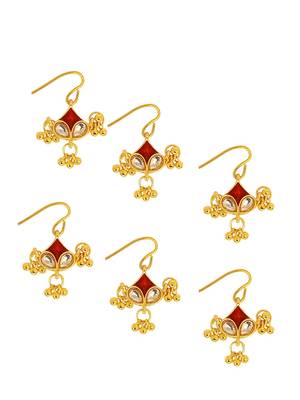 Set of 6 gold plated kundan juda pins head jewellery 2
