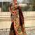 coffee color paithani silk blend fabric woven designer partywear saree