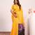 Yellow extraordinary banarasi silk saree with resham peacock pallu
