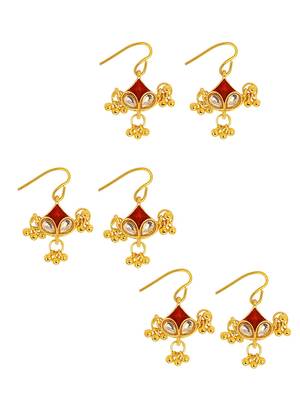 Set of 6 gold plated kundan juda pins head jewellery 3