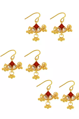 Set of 6 gold plated kundan juda pins head jewellery