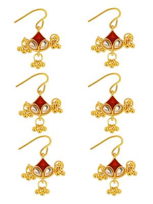 Set of 6 gold plated kundan juda pins head jewellery 4