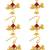 Set of 6 gold plated kundan juda pins head jewellery