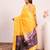 Yellow extraordinary banarasi silk saree with resham peacock pallu