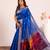 Royal blue extraordinary banarasi silk saree with resham peacock pallu
